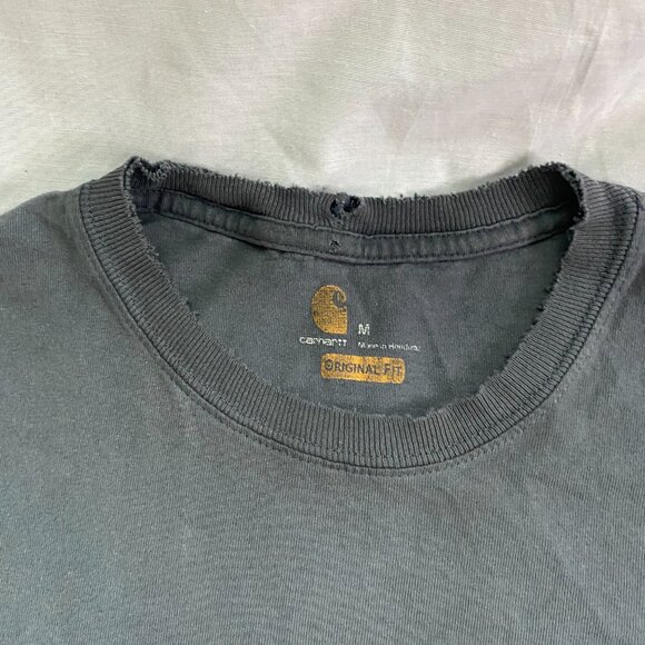 Medium Carhartt Grey Original Fit simple T-shirt - Picture 3 of 6